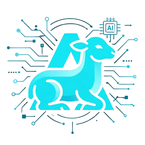 Logo de Agnus Labs: un cordero sentado sobre una letra A, rodeado de líneas de circuito