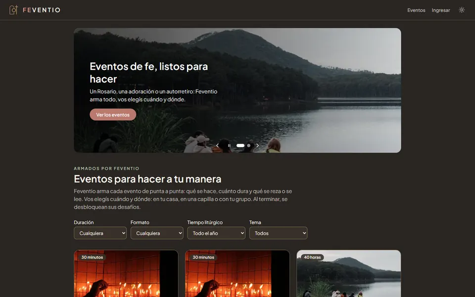 Página de inicio de Feventio